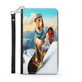 Pitbull Lover's Protective Phone Wallet, Custom Art Design, Gift. Large and Smaller Phones