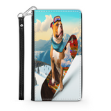 Pitbull Lover's Protective Phone Wallet, Custom Art Design, Gift. Large and Smaller Phones