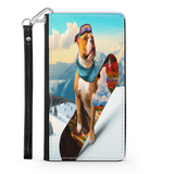 Pitbull Lover's Protective Phone Wallet, Custom Art Design, Gift. Large and Smaller Phones