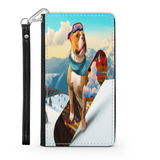 Pitbull Lover's Protective Phone Wallet, Custom Art Design, Gift. Large and Smaller Phones