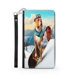 Pitbull Lover's Protective Phone Wallet, Custom Art Design, Gift. Large and Smaller Phones