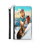 Pitbull Lover's Protective Phone Wallet, Custom Art Design, Gift. Large and Smaller Phones