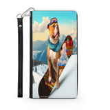 Pitbull Lover's Protective Phone Wallet, Custom Art Design, Gift. Large and Smaller Phones