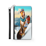 Pitbull Lover's Protective Phone Wallet, Custom Art Design, Gift. Large and Smaller Phones
