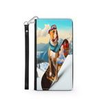 Pitbull Lover's Protective Phone Wallet, Custom Art Design, Gift. Large and Smaller Phones