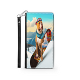 Pitbull Lover's Protective Phone Wallet, Custom Art Design, Gift. Large and Smaller Phones