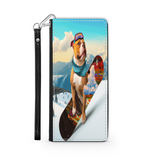 Pitbull Lover's Protective Phone Wallet, Custom Art Design, Gift. Large and Smaller Phones