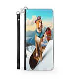 Pitbull Lover's Protective Phone Wallet, Custom Art Design, Gift. Large and Smaller Phones