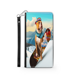 Pitbull Lover's Protective Phone Wallet, Custom Art Design, Gift. Large and Smaller Phones