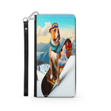 Pitbull Lover's Protective Phone Wallet, Custom Art Design, Gift. Large and Smaller Phones