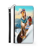 Pitbull Lover's Protective Phone Wallet, Custom Art Design, Gift. Large and Smaller Phones