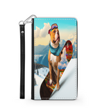 Pitbull Lover's Protective Phone Wallet, Custom Art Design, Gift. Large and Smaller Phones