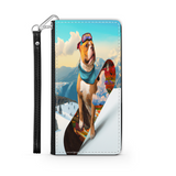 Pitbull Lover's Protective Phone Wallet, Custom Art Design, Gift. Large and Smaller Phones