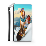 Pitbull Lover's Protective Phone Wallet, Custom Art Design, Gift. Large and Smaller Phones