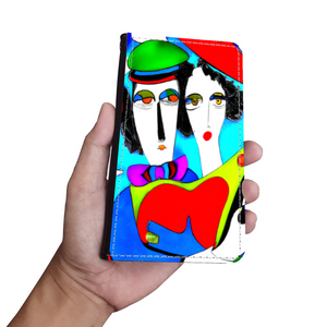 Couple in Love Colorful Art Design Protective Phone Wallet Gift