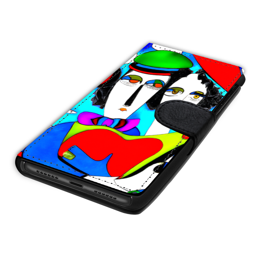 Couple in Love Colorful Art Design Protective Phone Wallet Gift