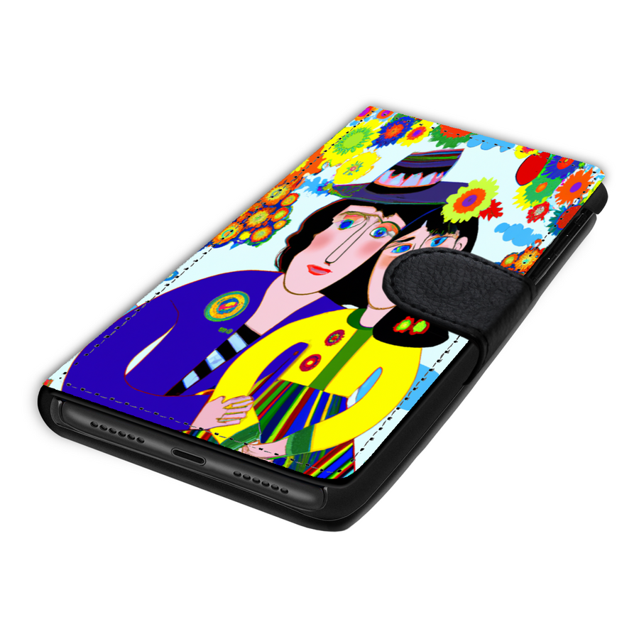 Couple in Love Colorful Art Design Protective Phone Wallet Gift