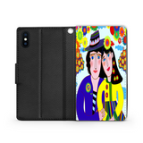 Couple in Love Colorful Art Design Protective Phone Wallet Gift