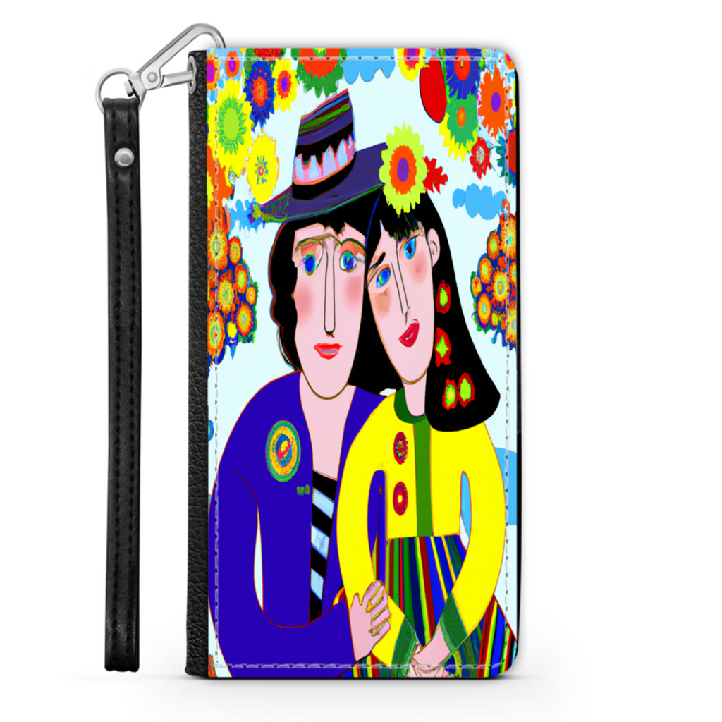 Couple in Love Colorful Art Design Protective Phone Wallet Gift