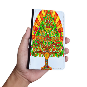 Colorful Tree of Life Custom Art Design Protective Phone Wallet Mexico Style