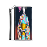 Geisha with Floral Kimono Phone Wallet Custom Art Design Gift