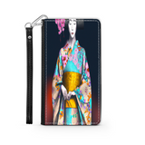 Geisha with Floral Kimono Phone Wallet Custom Art Design Gift