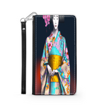 Geisha with Floral Kimono Phone Wallet Custom Art Design Gift