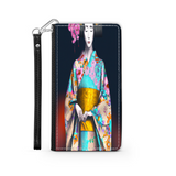 Geisha with Floral Kimono Phone Wallet Custom Art Design Gift