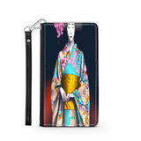 Geisha with Floral Kimono Phone Wallet Custom Art Design Gift