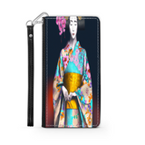Geisha with Floral Kimono Phone Wallet Custom Art Design Gift
