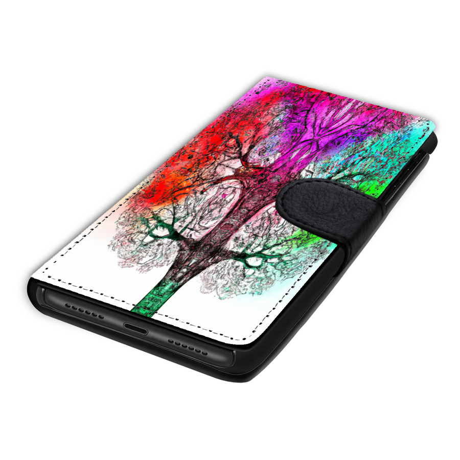 Colorful Tree of Life Custom Art Design Protective Phone Wallet
