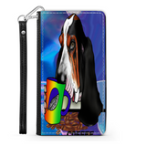A Basset Hound Having a Coffee Break From Work Custom Art Design