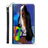 A Basset Hound Having a Coffee Break From Work Custom Art Design