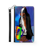 A Basset Hound Having a Coffee Break From Work Custom Art Design