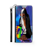 A Basset Hound Having a Coffee Break From Work Custom Art Design