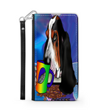 A Basset Hound Having a Coffee Break From Work Custom Art Design