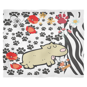 Woven Dance "Sleeping With The Dog" Custom Design Fleece Blankets