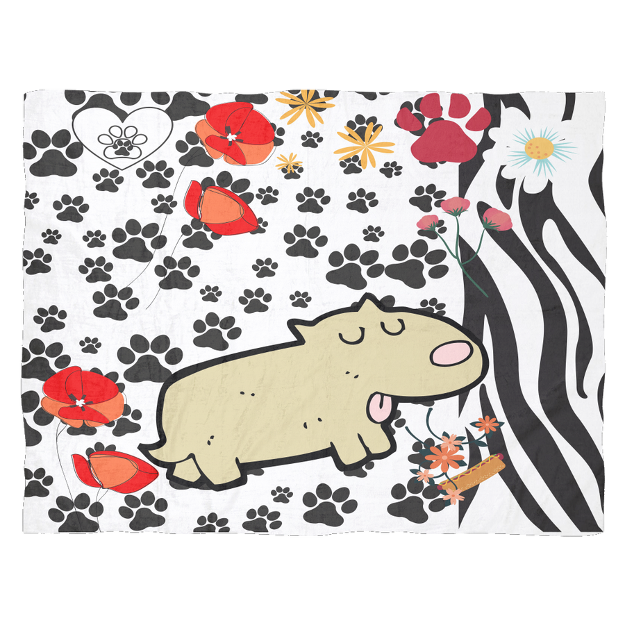 Woven Dance "Sleeping With The Dog" Custom Design Fleece Blankets
