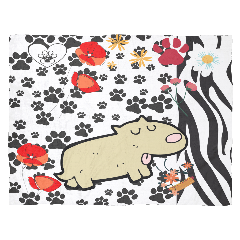 Woven Dance "Sleeping With The Dog" Custom Design Fleece Blankets