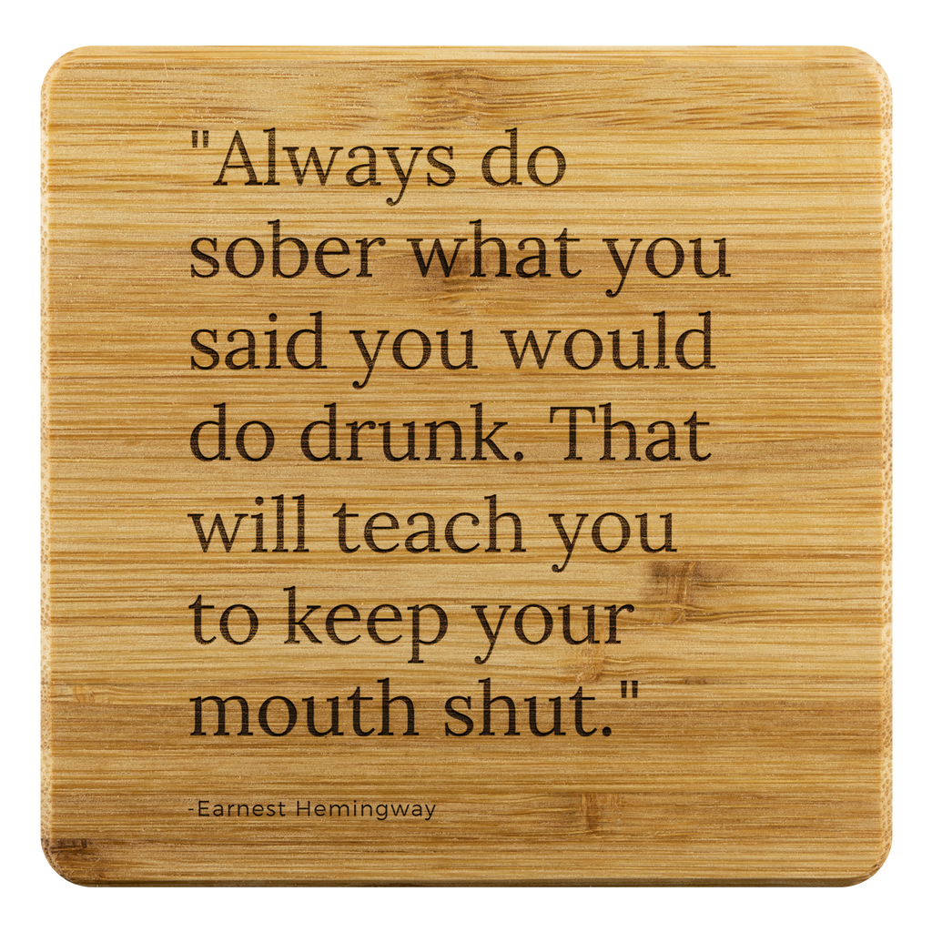 Organic Bamboo Coaster Quote