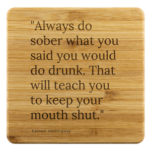 Organic Bamboo Coaster Quote